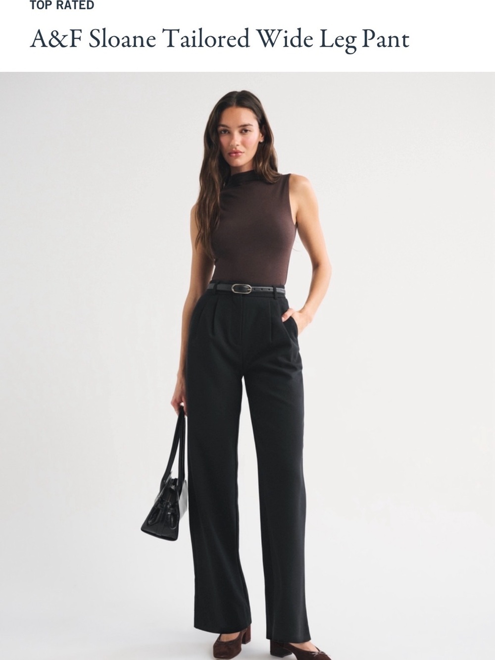 Abercrombie & Fitch Black Sloane Wide Leg Tailored Pants